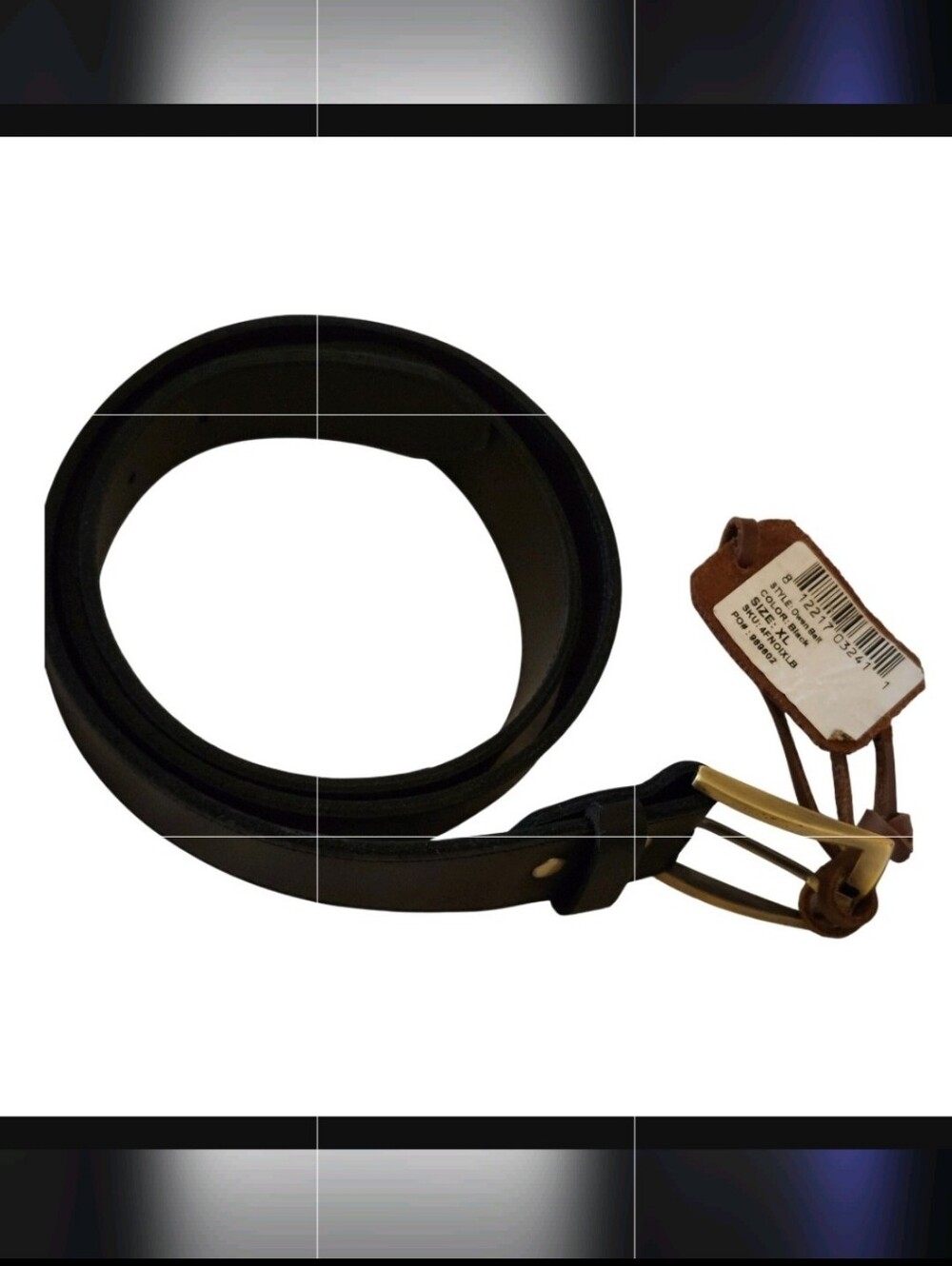 New Nisolo Owen Classic Black Leather Belt Brass Buckle XL Peru